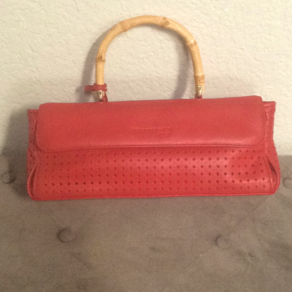 Kenneth Cole  red rectangular faux leather bag